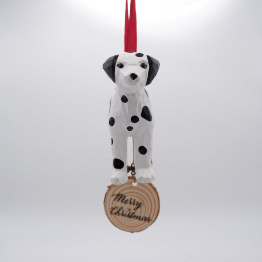 The Spotted Friend - Hand Carved Wooden Ornament with Personalised Wooden Name Tag