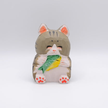 The Quiet Feast - Hand Carved Wooden Figure