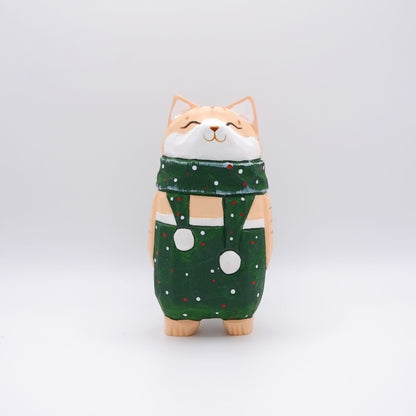 The Cozy Cat - Hand Carved Wooden Figure