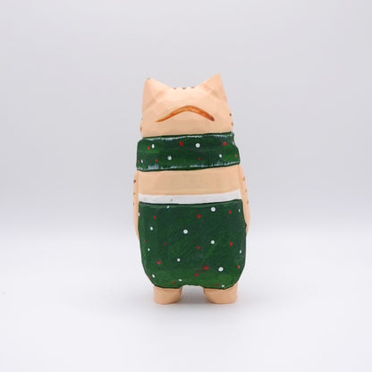 The Cozy Cat - Hand Carved Wooden Figure