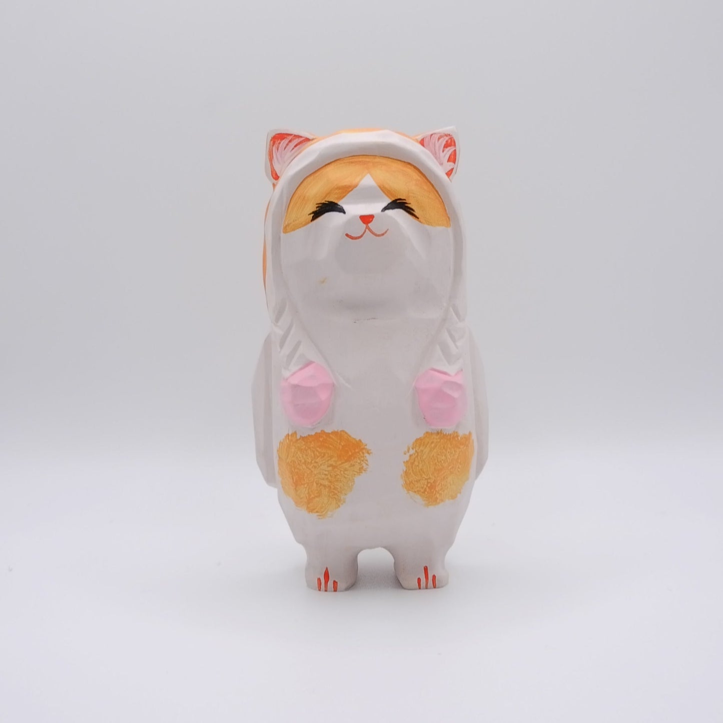 The Cozy Cat - Hand Carved Wooden Figure