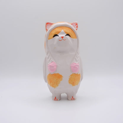 The Cozy Cat - Hand Carved Wooden Figure