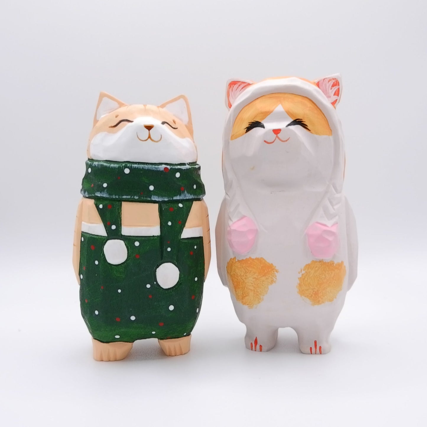 The Cozy Cat - Hand Carved Wooden Figure