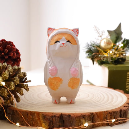 The Cozy Cat - Hand Carved Wooden Figure