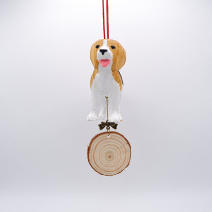 The Little Sniffer - Hand Carved Wooden Ornament with Personalised Wooden Name Tag