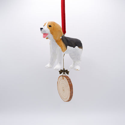 The Little Sniffer - Hand Carved Wooden Ornament with Personalised Wooden Name Tag