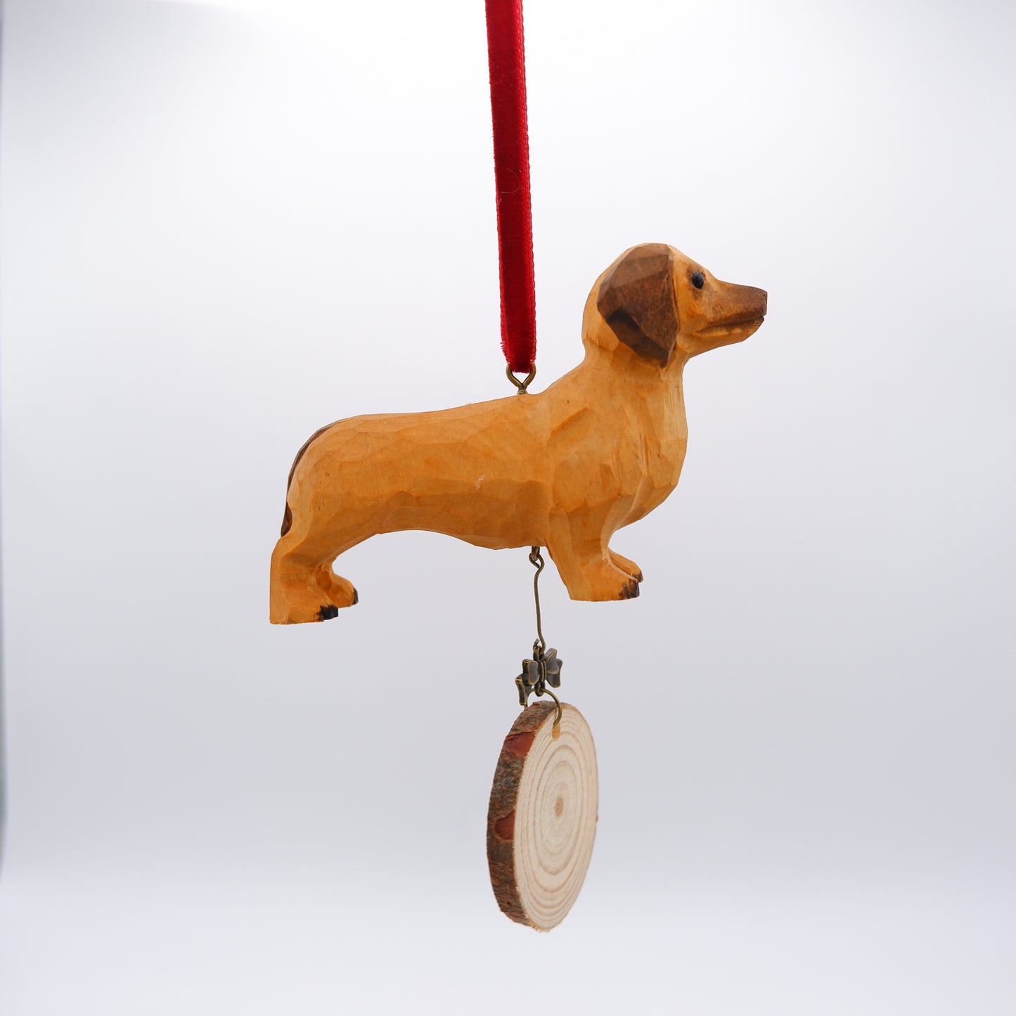 The Merry Barker - Hand Carved Wooden Ornament with Personalised Wooden Name Tag