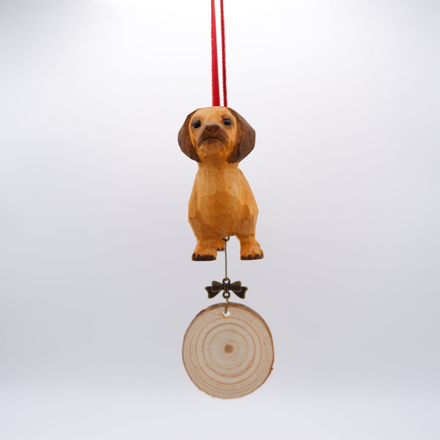 The Merry Barker - Hand Carved Wooden Ornament with Personalised Wooden Name Tag