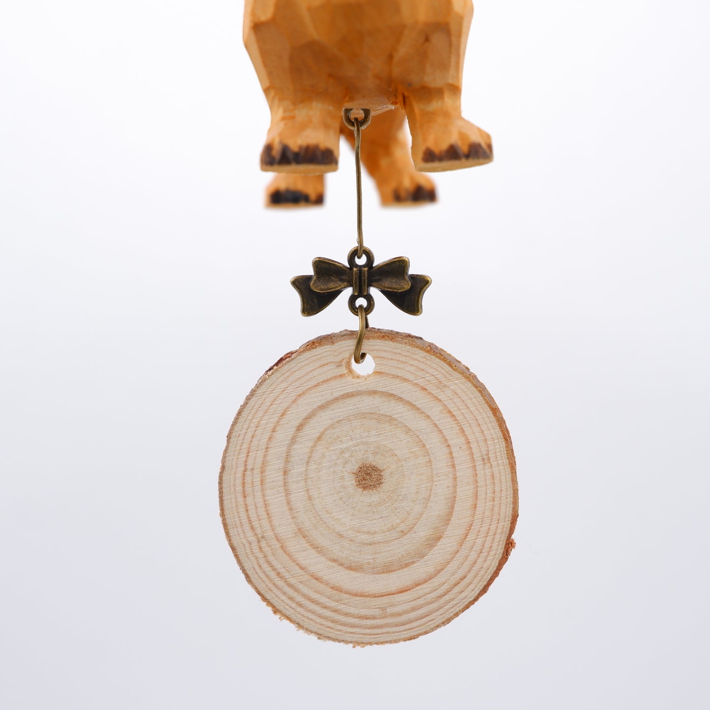 The Merry Barker - Hand Carved Wooden Ornament with Personalised Wooden Name Tag