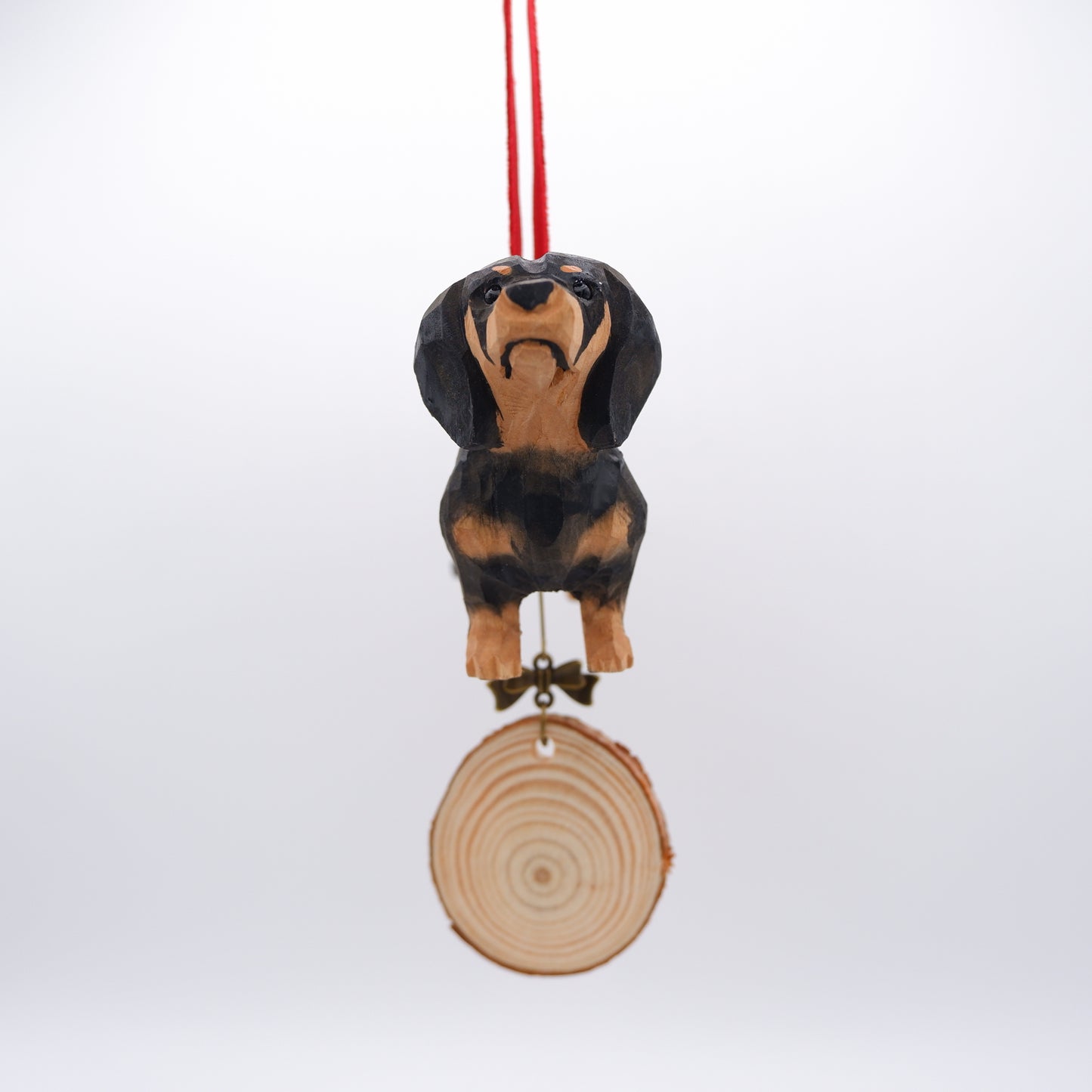 The Merry Barker - Hand Carved Wooden Ornament with Personalised Wooden Name Tag