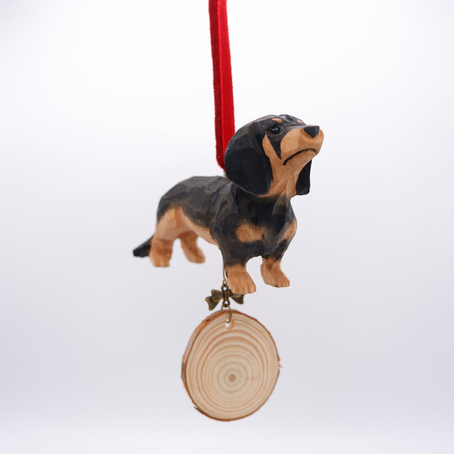 The Merry Barker - Hand Carved Wooden Ornament with Personalised Wooden Name Tag