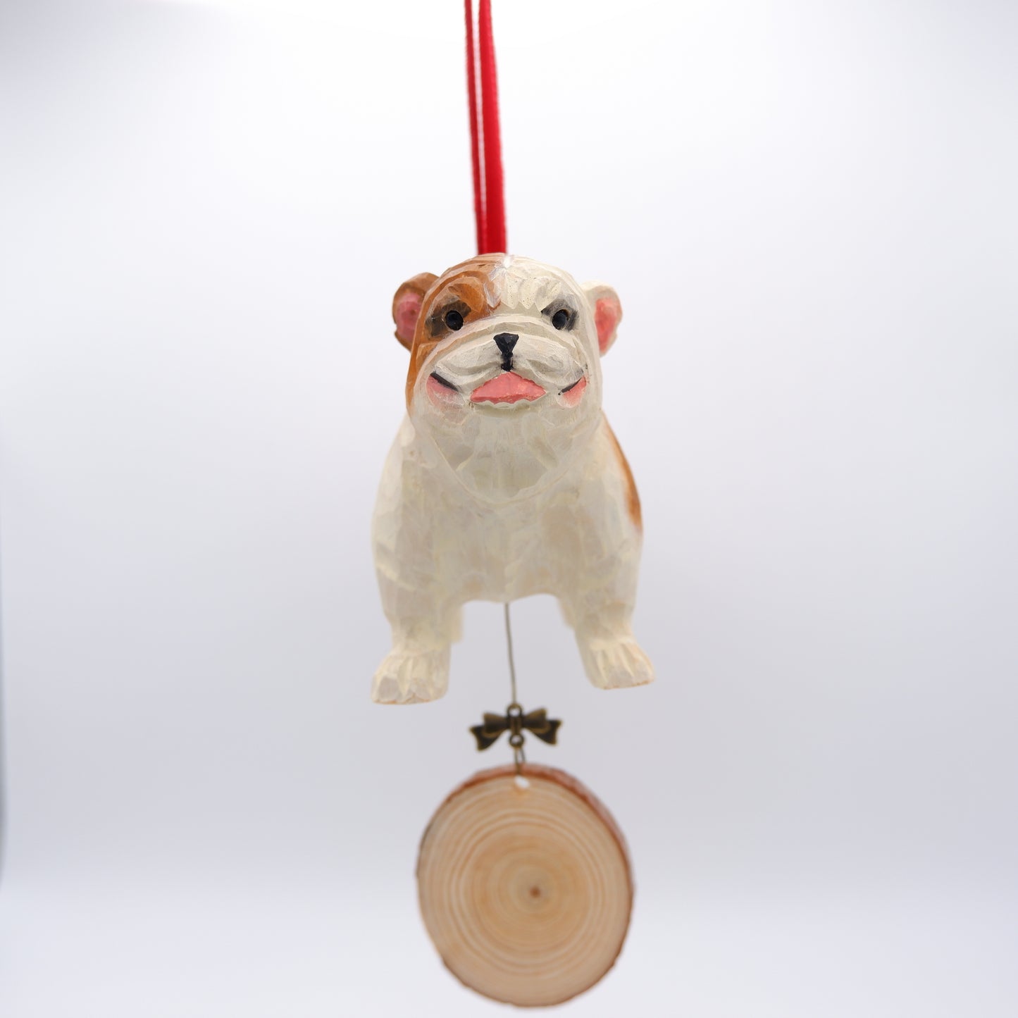 The Little Guardian - Hand Carved Wooden Ornament with Personalised Wooden Name Tag