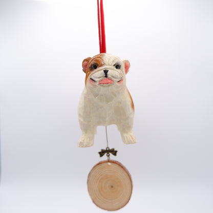 The Little Guardian - Hand Carved Wooden Ornament with Personalised Wooden Name Tag