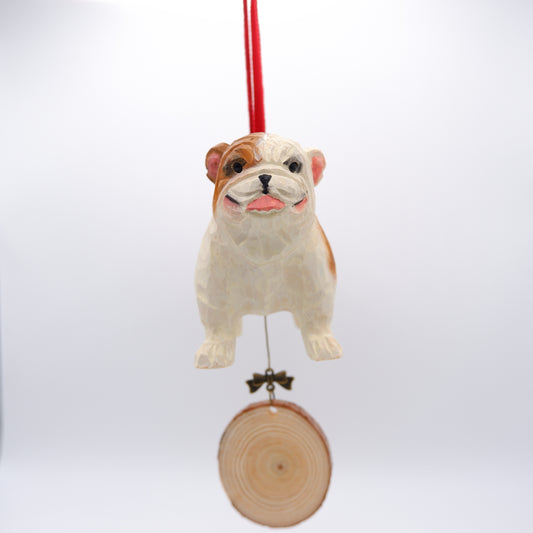 The Little Guardian - Hand Carved Wooden Ornament with Personalised Wooden Name Tag