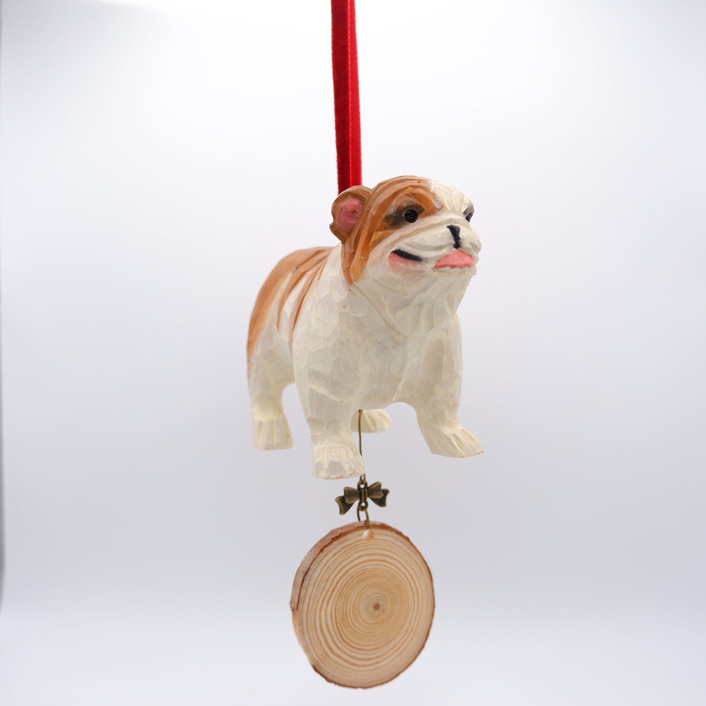 The Little Guardian - Hand Carved Wooden Ornament with Personalised Wooden Name Tag