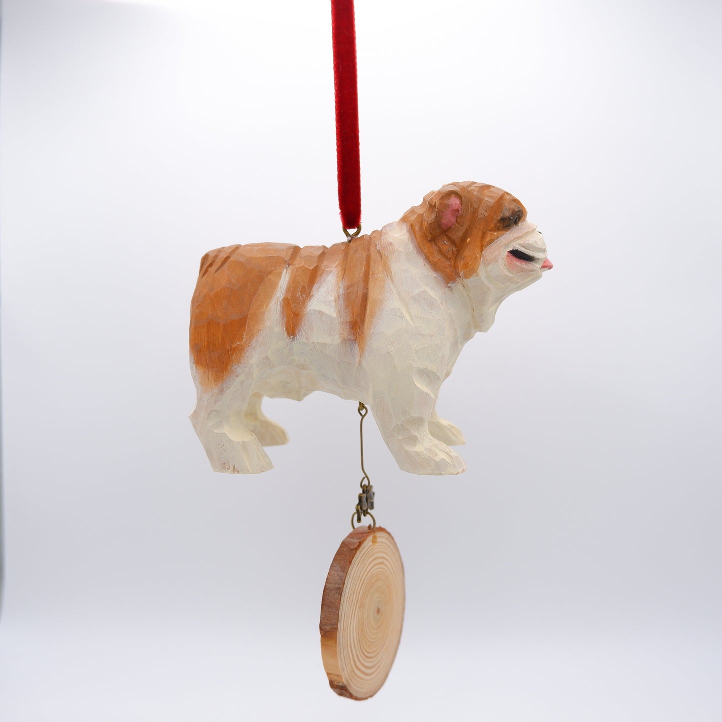 The Little Guardian - Hand Carved Wooden Ornament with Personalised Wooden Name Tag