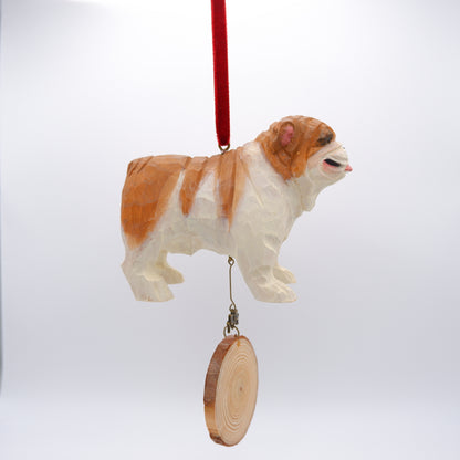 The Little Guardian - Hand Carved Wooden Ornament with Personalised Wooden Name Tag