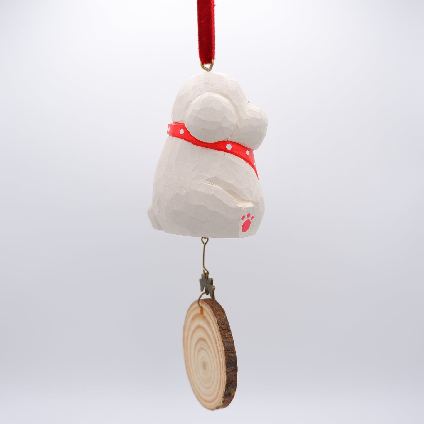 The Little Scholar - Hand Carved Wooden Ornament with Personalised Wooden Name Tag