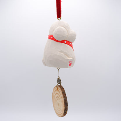 The Little Scholar - Hand Carved Wooden Ornament with Personalised Wooden Name Tag