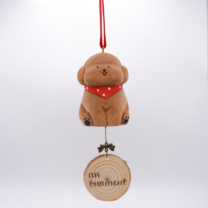 The Little Scholar - Hand Carved Wooden Ornament with Personalised Wooden Name Tag