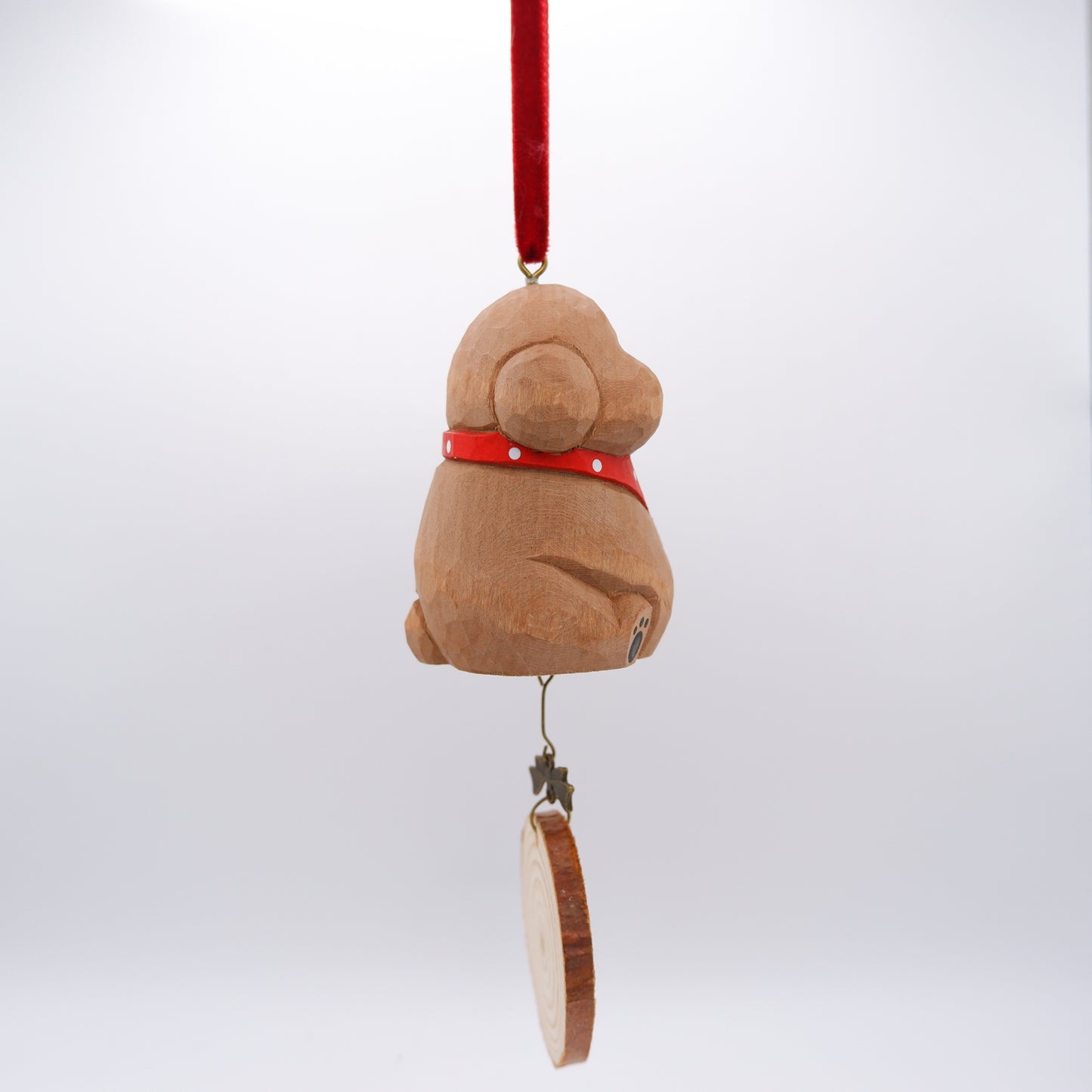 The Little Scholar - Hand Carved Wooden Ornament with Personalised Wooden Name Tag