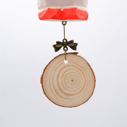 The Garrulous Observer - Hand Carved Wooden Ornament with Personalised Wooden Name Tag