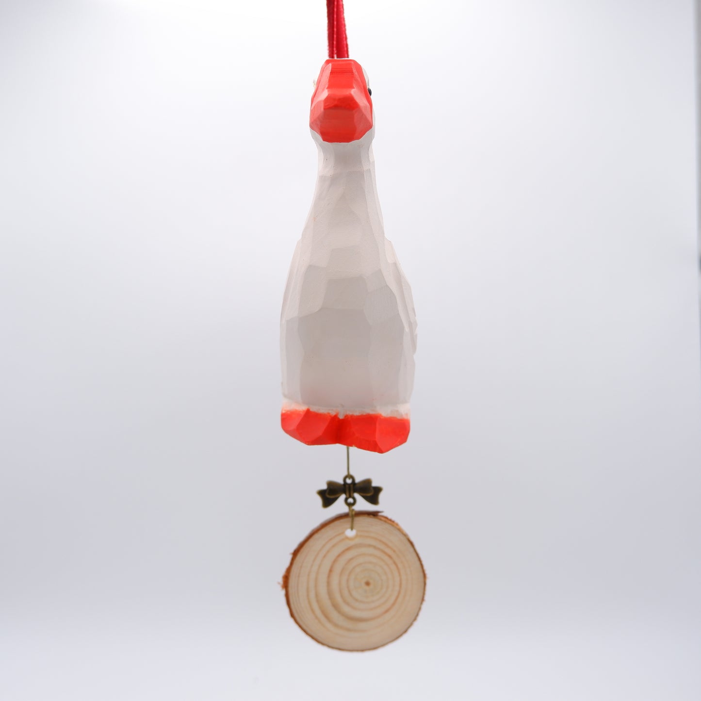 The Garrulous Observer - Hand Carved Wooden Ornament with Personalised Wooden Name Tag