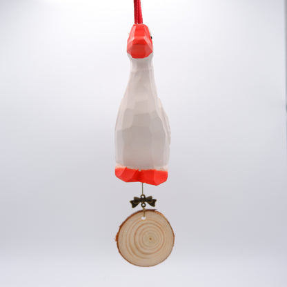 The Garrulous Observer - Hand Carved Wooden Ornament with Personalised Wooden Name Tag