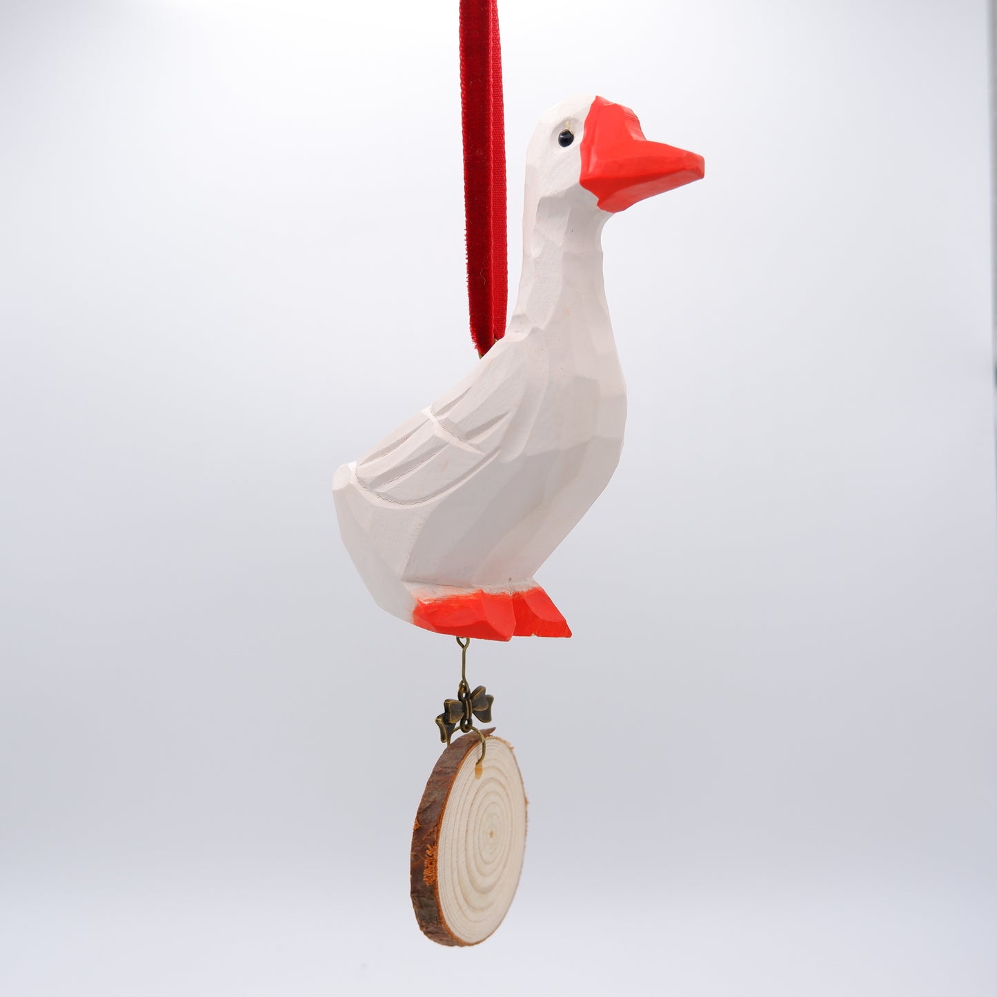 The Garrulous Observer - Hand Carved Wooden Ornament with Personalised Wooden Name Tag