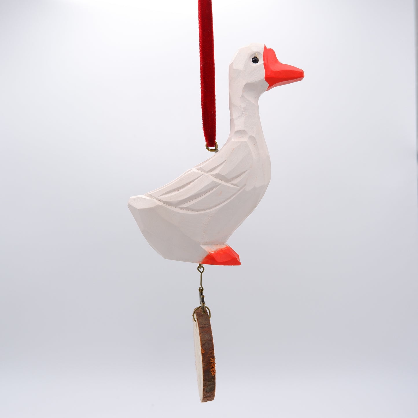 The Garrulous Observer - Hand Carved Wooden Ornament with Personalised Wooden Name Tag