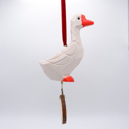 The Garrulous Observer - Hand Carved Wooden Ornament with Personalised Wooden Name Tag