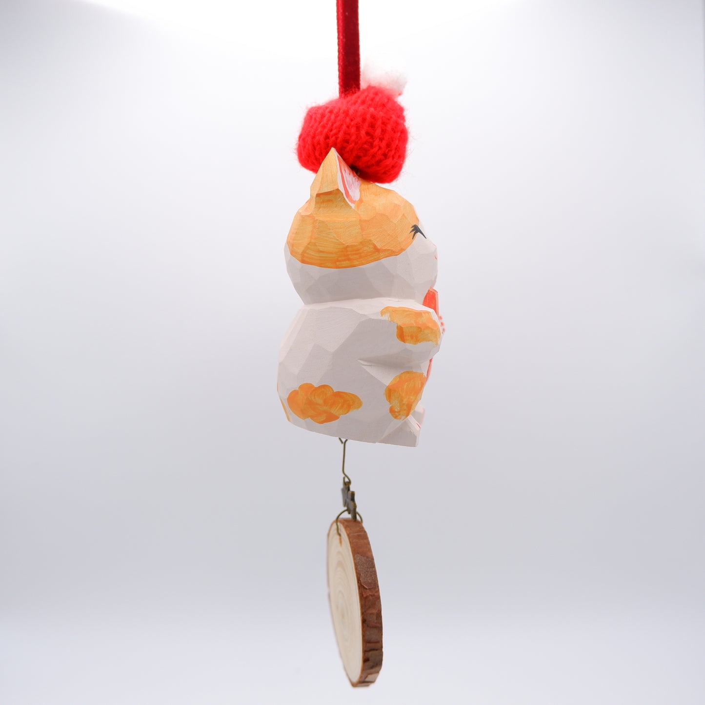 The Quiet Feast - Hand Carved Wooden Ornament with Personalised Wooden Name Tag