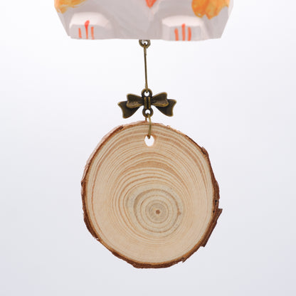 The Quiet Feast - Hand Carved Wooden Ornament with Personalised Wooden Name Tag