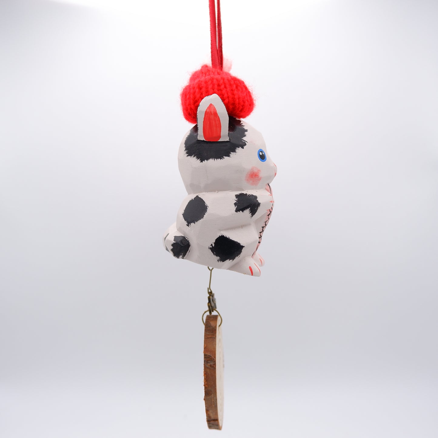 The Quiet Feast - Hand Carved Wooden Ornament with Personalised Wooden Name Tag