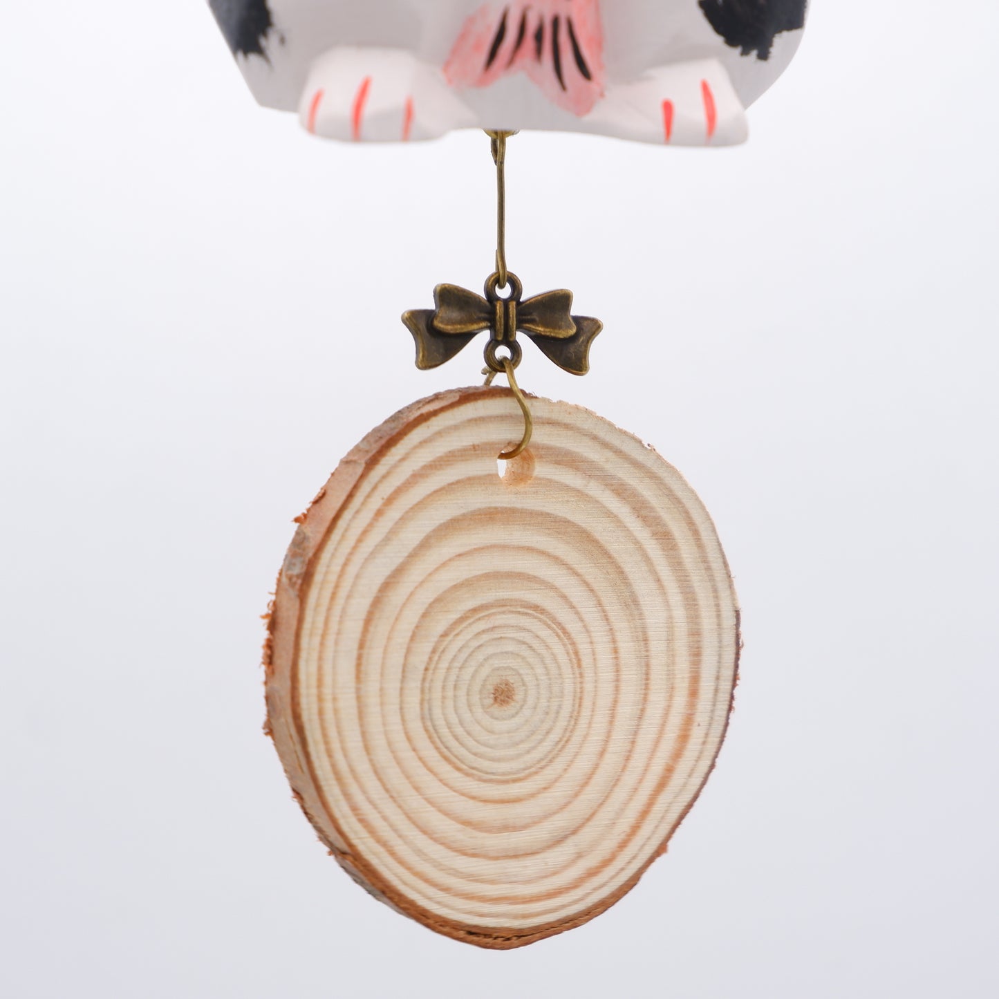 The Quiet Feast - Hand Carved Wooden Ornament with Personalised Wooden Name Tag