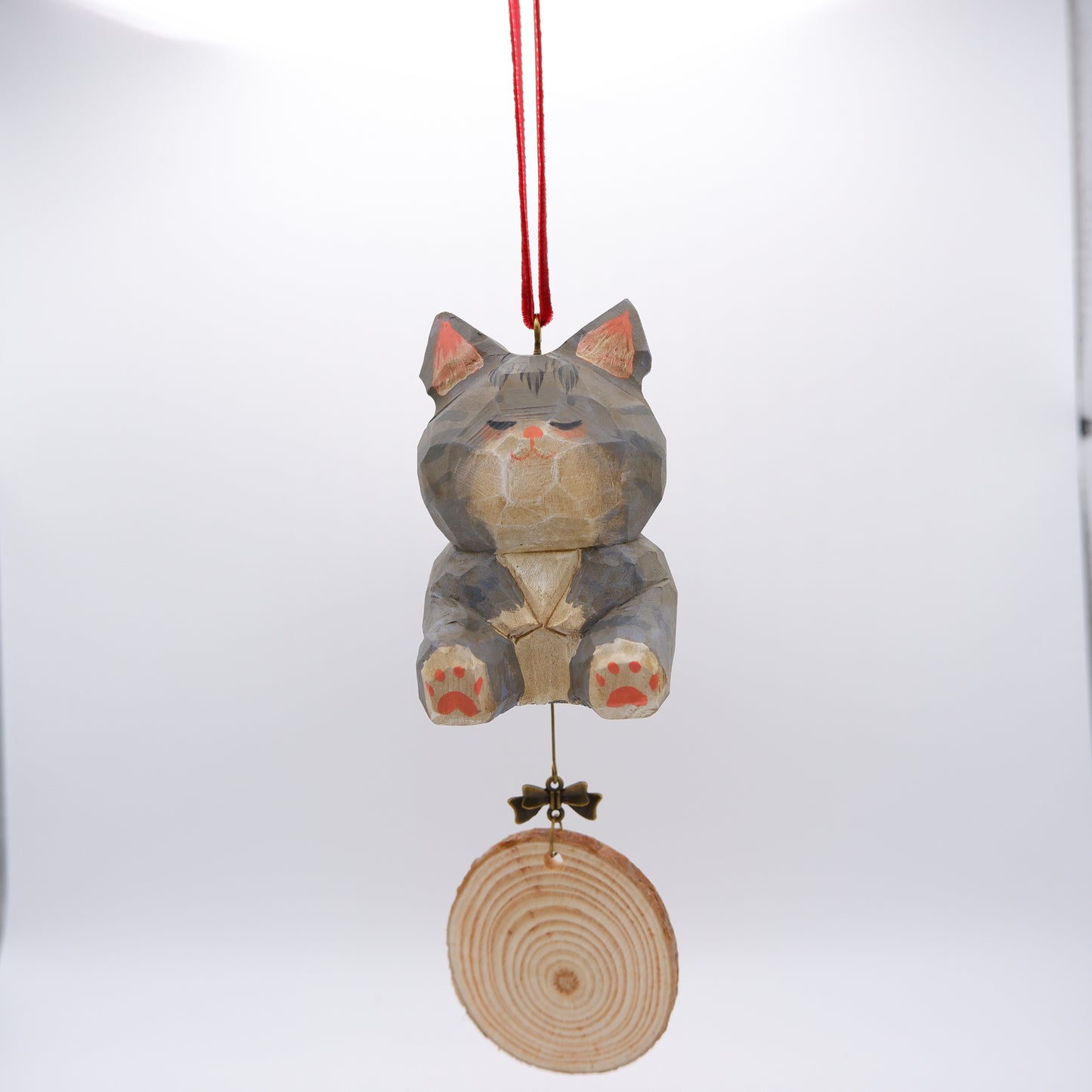 The Quiet Feast - Hand Carved Wooden Ornament with Personalised Wooden Name Tag