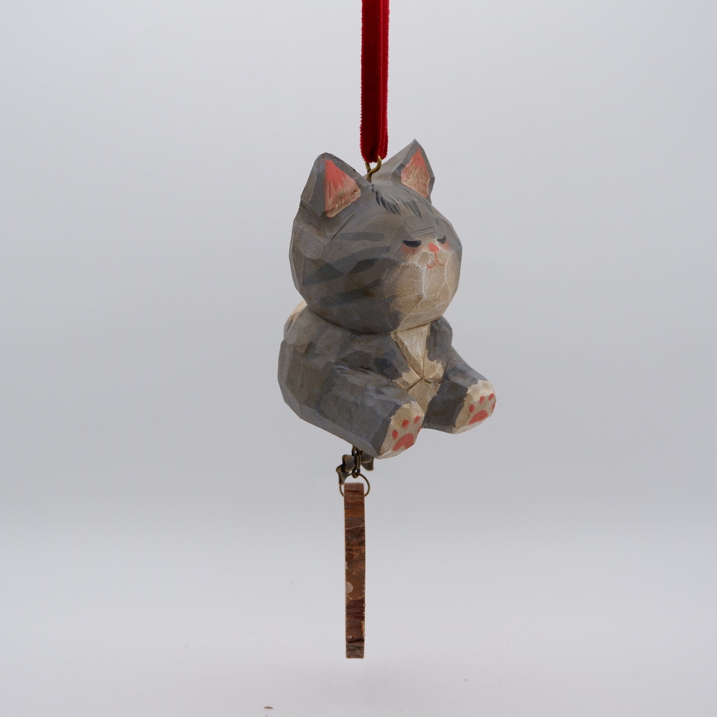 The Quiet Feast - Hand Carved Wooden Ornament with Personalised Wooden Name Tag