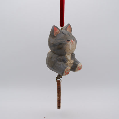 The Quiet Feast - Hand Carved Wooden Ornament with Personalised Wooden Name Tag