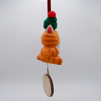 The Quiet Feast - Hand Carved Wooden Ornament with Personalised Wooden Name Tag