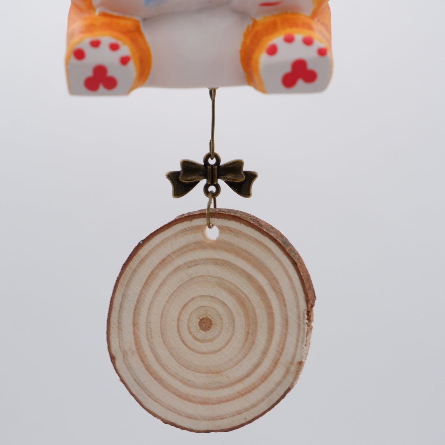 The Quiet Feast - Hand Carved Wooden Ornament with Personalised Wooden Name Tag