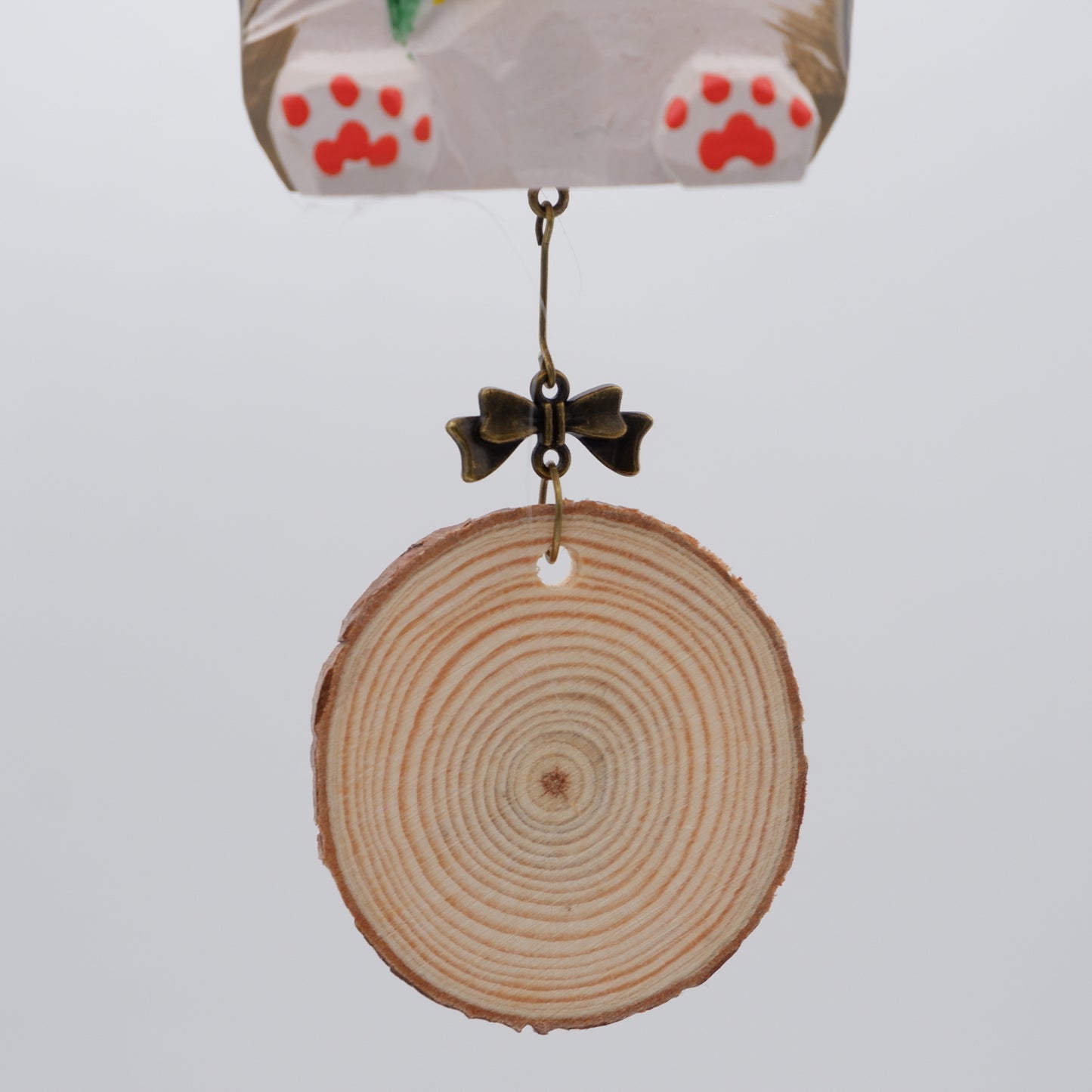 The Quiet Feast - Hand Carved Wooden Ornament with Personalised Wooden Name Tag