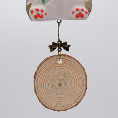 The Quiet Feast - Hand Carved Wooden Ornament with Personalised Wooden Name Tag