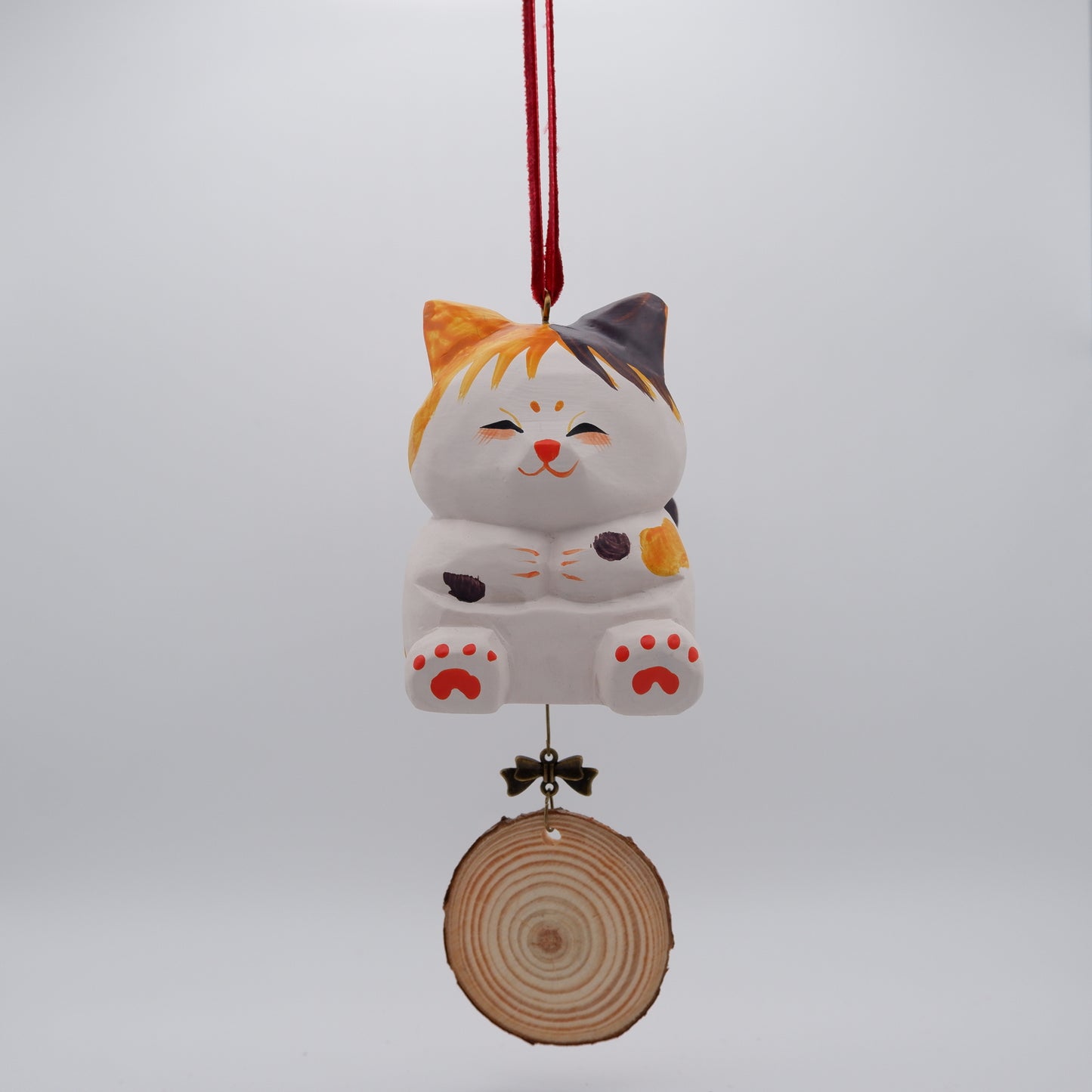 The Quiet Feast - Hand Carved Wooden Ornament with Personalised Wooden Name Tag