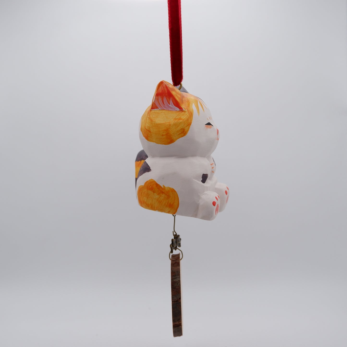 The Quiet Feast - Hand Carved Wooden Ornament with Personalised Wooden Name Tag