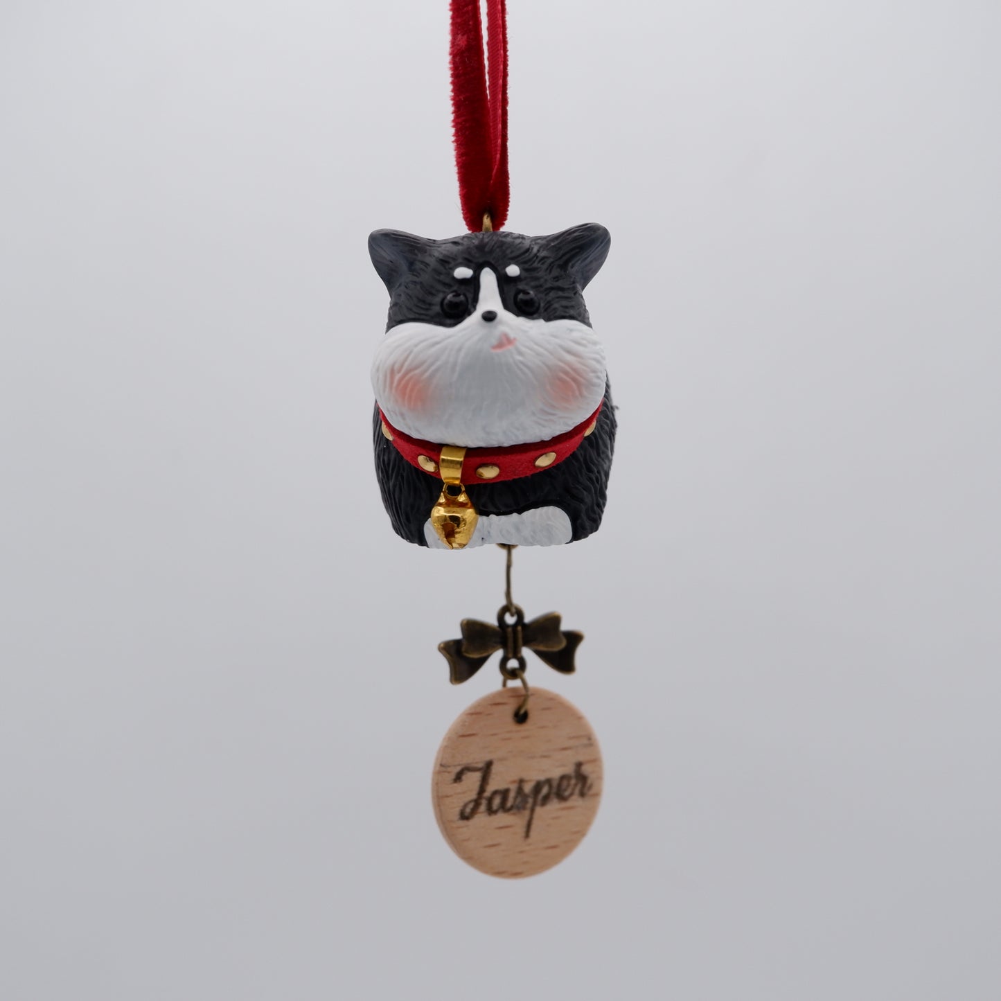 Jingle Along - Resin Ornament with Personalised Wooden Name Tag