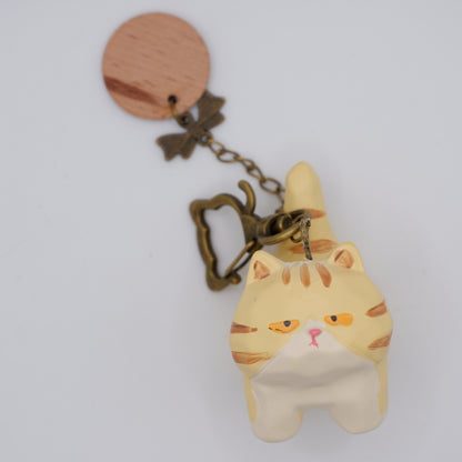 Tail Held High - Resin Keychain with Personalised Wooden Name Tag