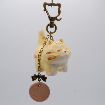 Tail Held High - Resin Keychain with Personalised Wooden Name Tag