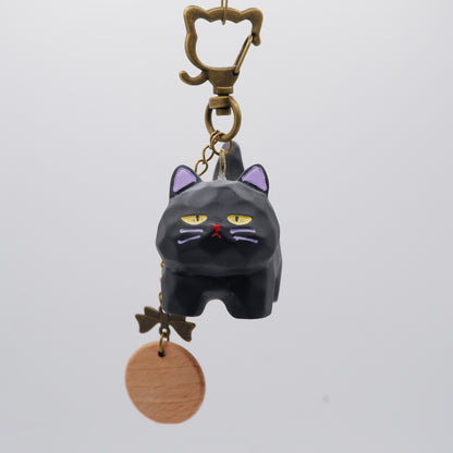 Tail Held High - Resin Keychain with Personalised Wooden Name Tag