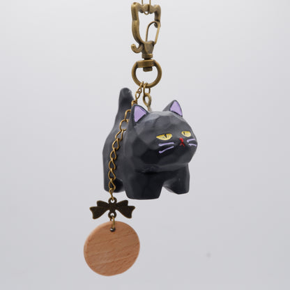 Tail Held High - Resin Keychain with Personalised Wooden Name Tag