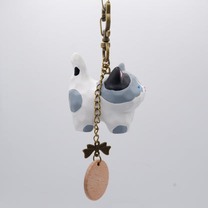 Tail Held High - Resin Keychain with Personalised Wooden Name Tag